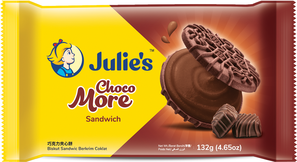 JULIE'S HALAL CHOCO MORE SANDWICH 132G 茱蒂絲巧克力夾心餅