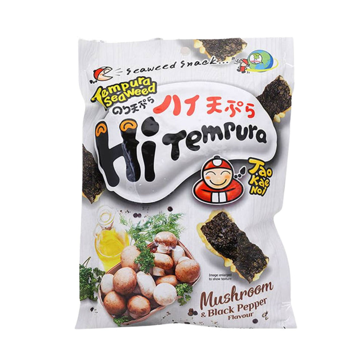 TAO KAE NOI HI TEMPURA MUSHROOM & BLACK PEPPER FLAVOUR SEAWEED SNACK 40G