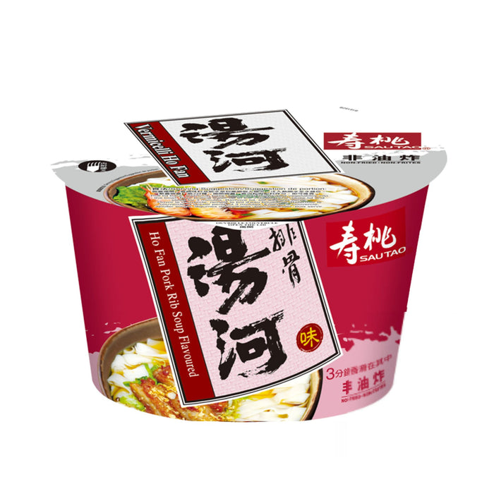 SAU TAO PORK RIB SOUP HO FAN NOODLE BOWL 80G 壽桃排骨味湯河