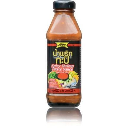 LOBO SPICY SHRIMP PASTE SAUCE IN GLASS BOTTLE 220ML