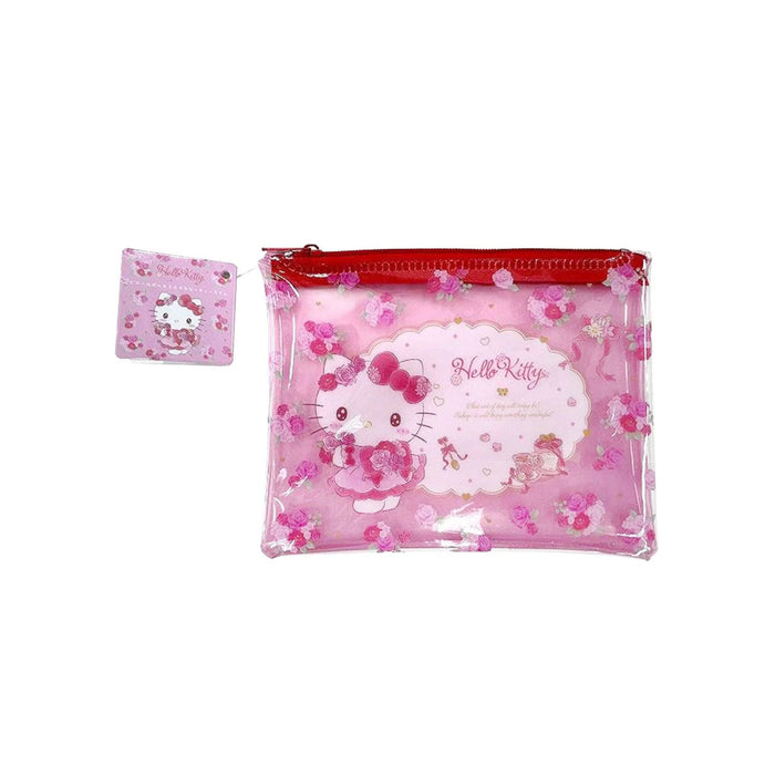 SANRIO HELLO KITTY PINK FLORAL ZIPPER BAG
