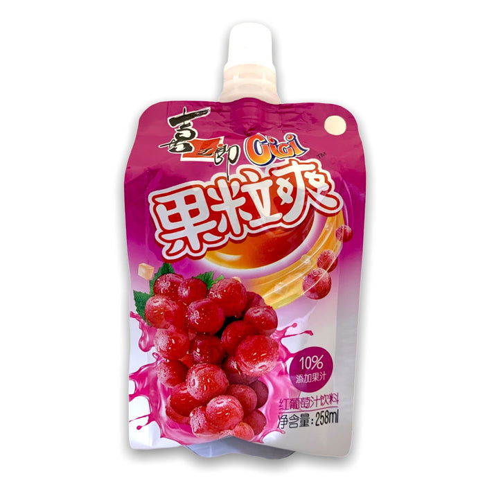 CICI RED GRAPE FLAVOUR JELLY DRINK 258ML 喜之郎果凍爽 (葡萄)