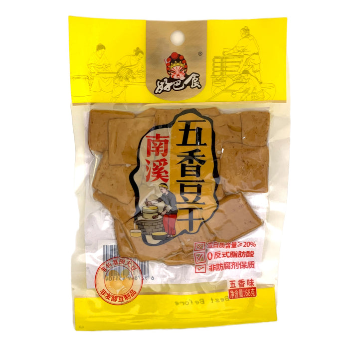 HAO BA SHI DRIED SPICY FLAVOR BEANCURD 68G 好巴食五香豆腐干