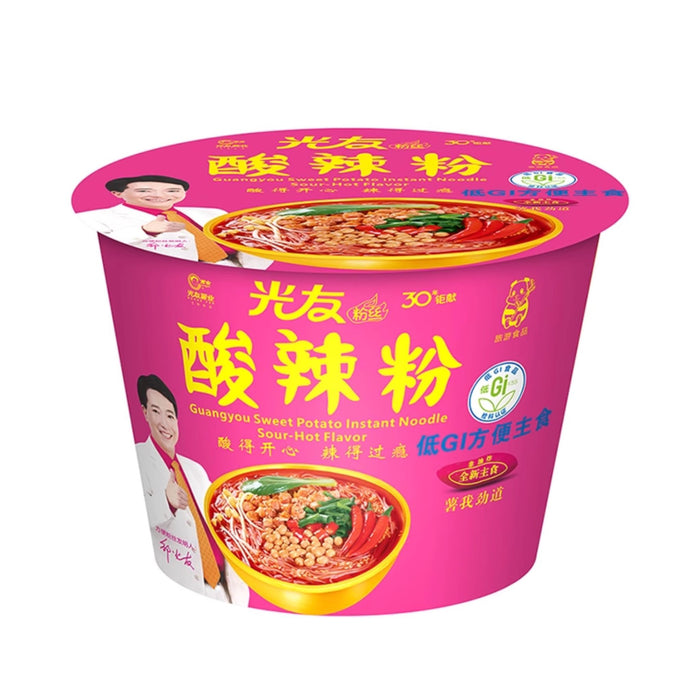 GUANGYOU SOUR HOT FLAVOUR SWEET POTATO NOODLE BOWL 105G 光友粉丝碗装酸辣粉