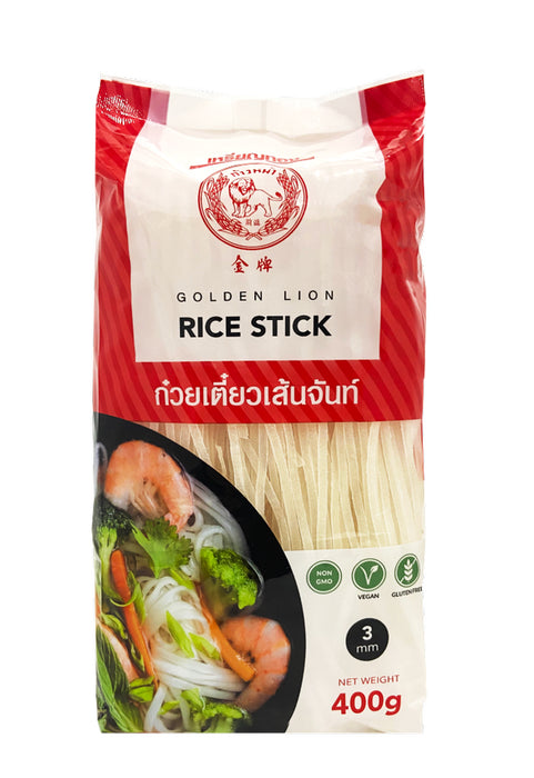 GOLDEN LION 3MM RICE STICKS 400G 金牌粿條3mm