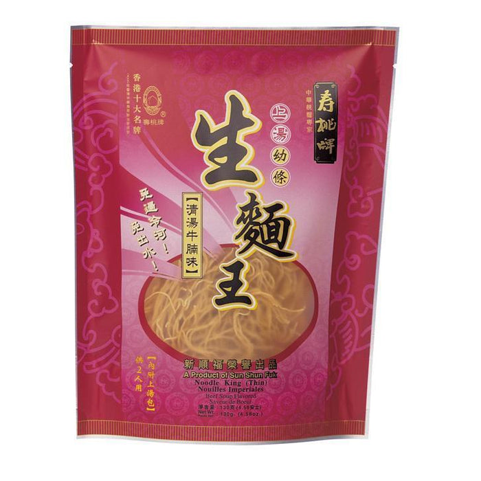 SAU TAO NOODLE KING THIN BEEF 130G 壽桃牌生麵王-清湯牛腩味