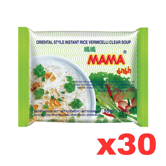 MAMA ORIENTAL STYLE INSTANT RICE VERMICELLI CLEAR SOUP, Case of 30