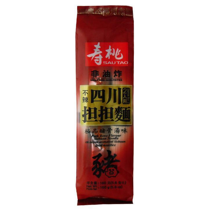 SAU TAO PORK FLAVOUR SICHUAN NOODLE 160G 壽桃牌四川担担麵 (極品豬骨湯味)