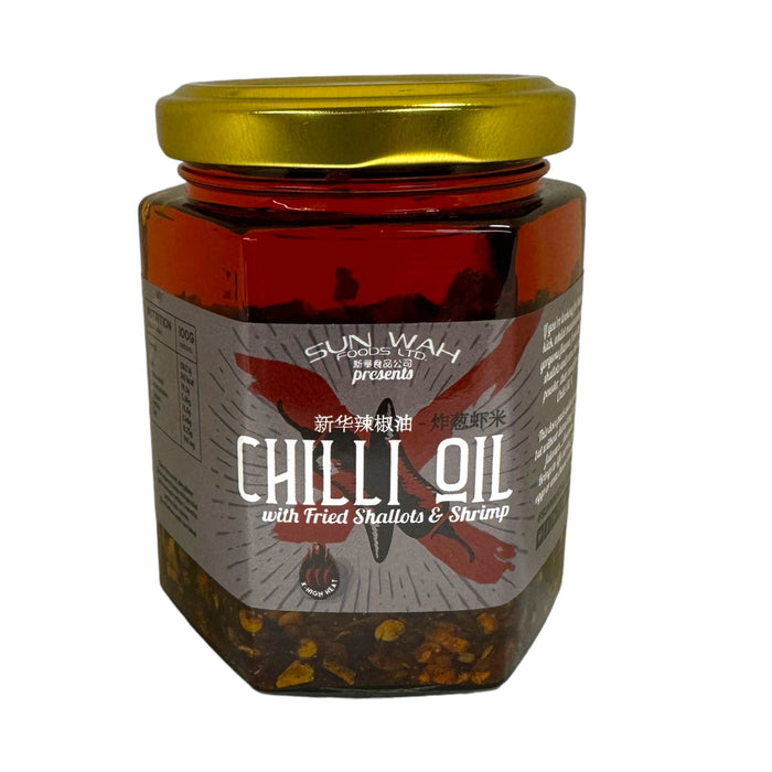 SUN WAH GLUTEN FREE CHILLI OIL WITH SHALLOTS & SHRIMPS - 180G