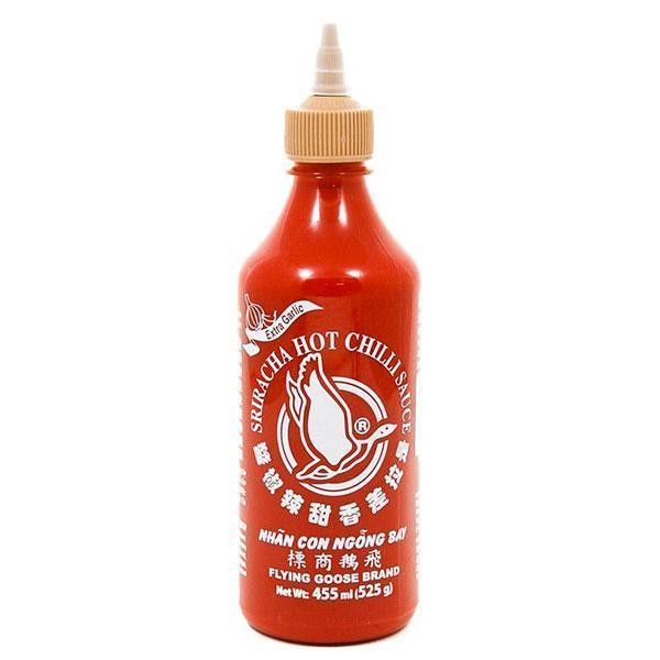 FLYING GOOSE SRIRACHA EXTRA GARLIC CHILLI SAUCE 455ML 飛鵝商標是拉差蒜蓉辣椒醬
