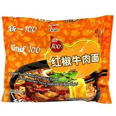UNIF SPICY BEEF FLAVOUR NOODLE 108G 统一100红椒牛肉面