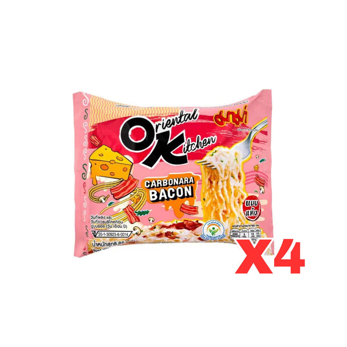 MAMA OK CARBONARA BACON NOODLE, PACK OF 4 - 85G X 4
