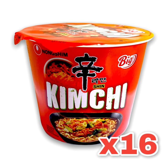 NONGSHIM SHIN KIMCHI BIG BOWL NOODLE, Case of 16
