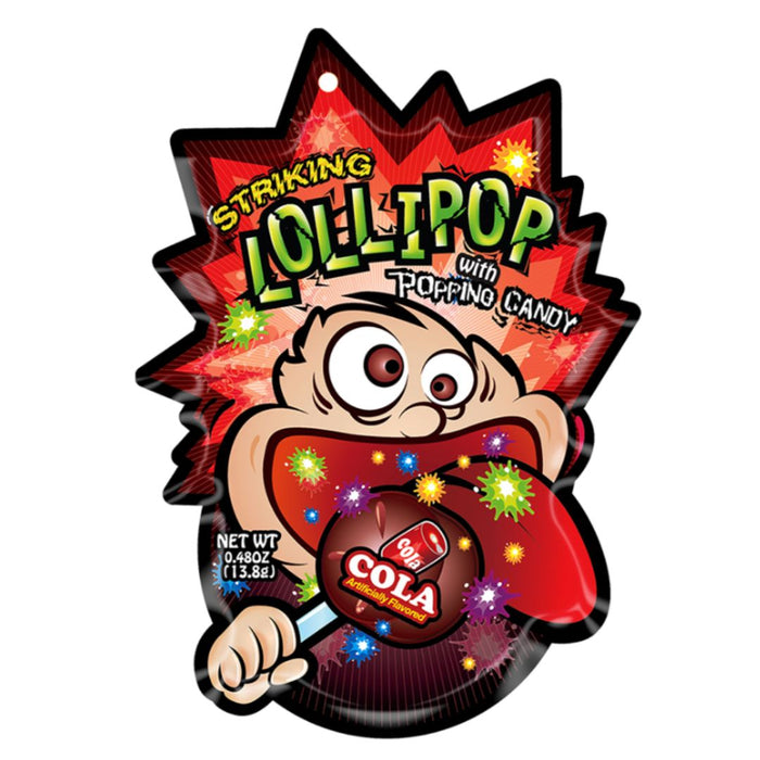 STRIKING COLA LOLLIPOP WITH POPPING CANDY 13.8G