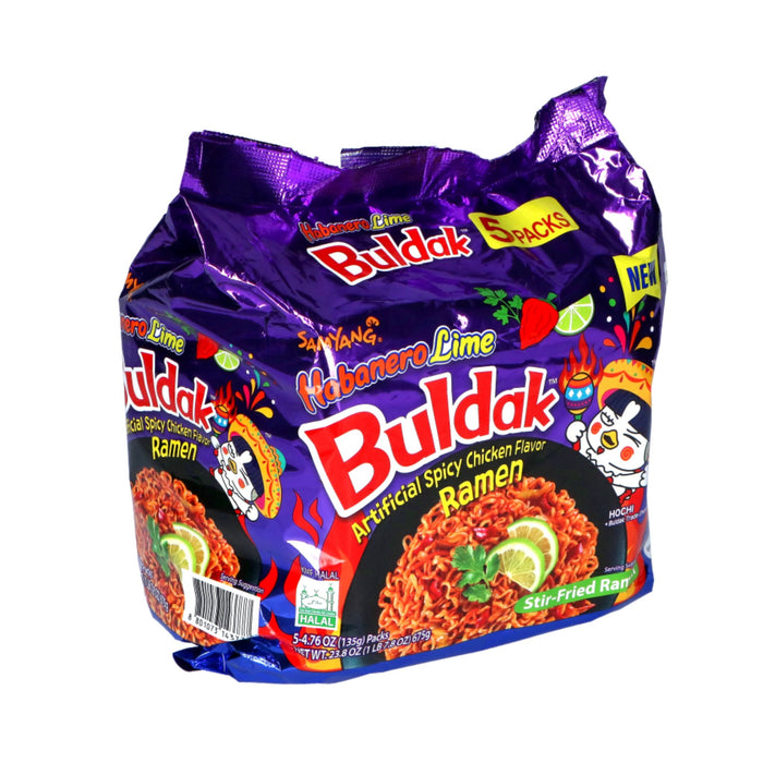 SAMYANG HABANERO & LIME BULDAK HOT CHICKEN INSTANT RAMEN 135G, PACK OF 5