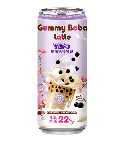 O'S BUBBLE TARO FLAVOUR GUMMY BOBA LATTE - 470ML