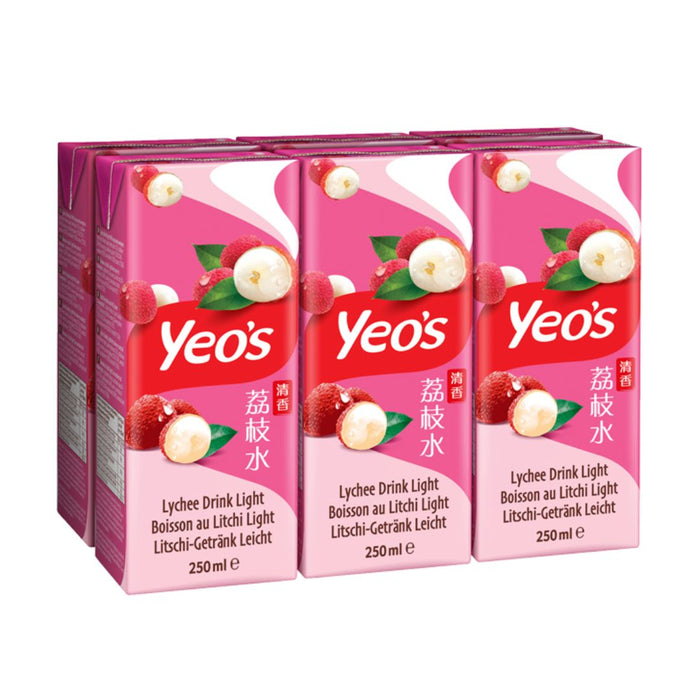 YEO'S LYCHEE DRINK, PACK OF 6 清香荔枝水 (BBD 01/05/2025)