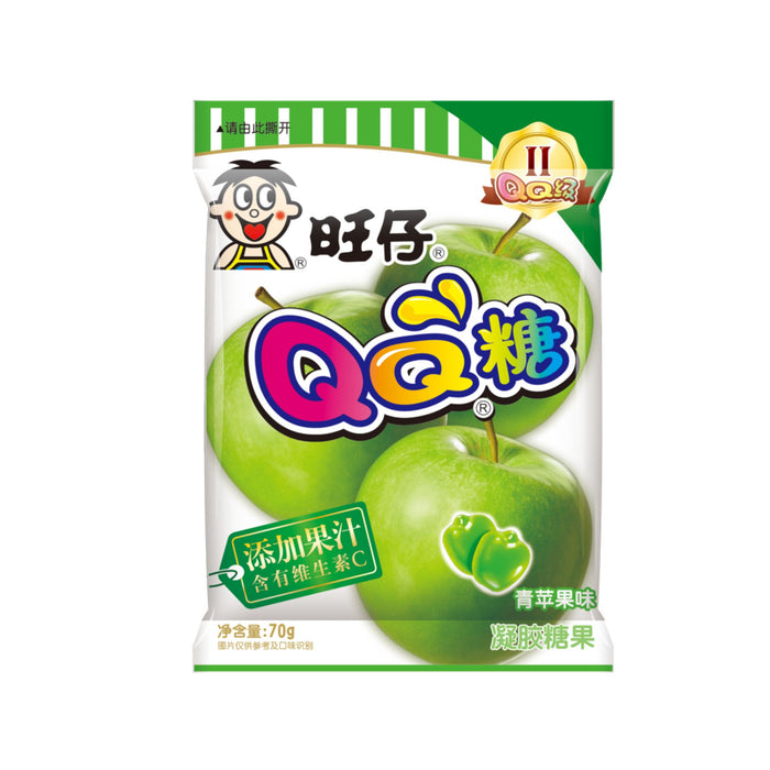 WANT WANT QQ APPLE SOFT GUMMY CANDY 70G 旺仔QQ糖(青蘋果味)(BBD 22/05/2025)