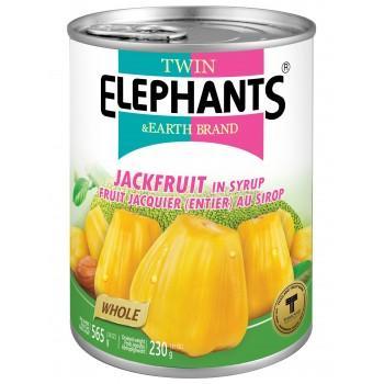 TWIN ELEPHANTS WHOLE JACKFRUIT IN SYRUP 230G