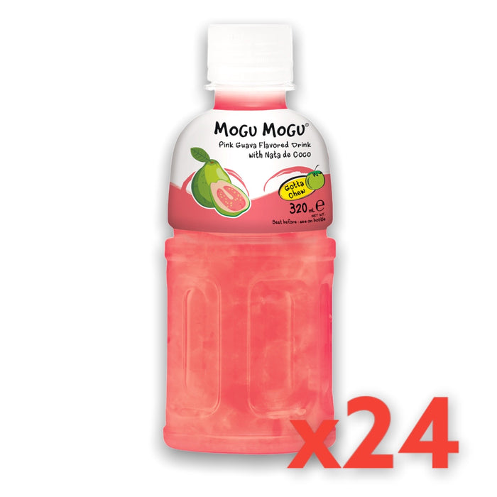 MOGU MOGU 粉色番石榴椰果饮料,24 箱装