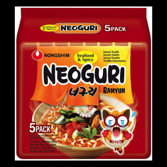NONGSHIM NEOGURI SEAFOOD & SPICY HOT RAMYUN 120G, Pack of 5
