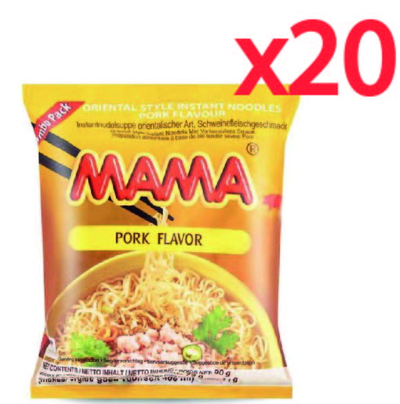 MAMA PORK NOODLE JUMBO PACK, CASE OF 20