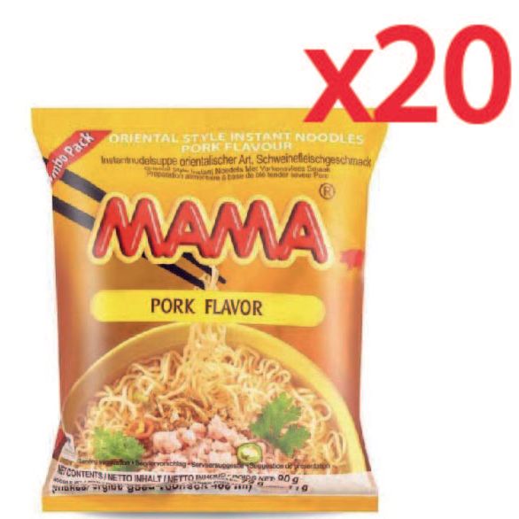 MAMA PORK NOODLE JUMBO PACK, Case Of 20