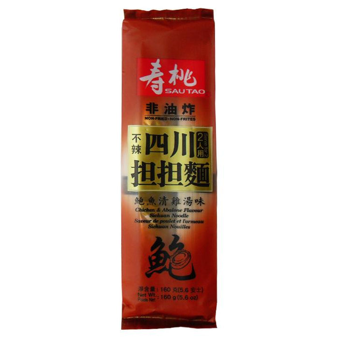 SAU TAO CHICKEN & ABALONE sICHUAN NOODLE 160G 壽桃牌四川担担麵 (鮑魚清雞湯味)