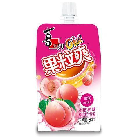 CICI PEACH FLAVOUR JELLY DRINK 258ML 喜之郎水蜜桃汁果粒爽