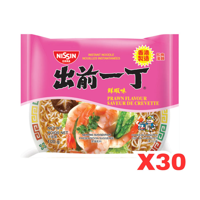 NISSIN PRAWN FLAVOUR HK INSTANT NOODLE 100G, CASE OF 30 (BBD 20/08/25)(MAX 3 CASES PER CUSTOMER)