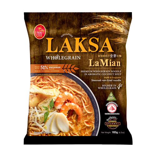 PRIMA TASTE WHOLEGRAIN LAKSA CURRY LA MIAN 185G 百胜厨咖喱全麦拉面