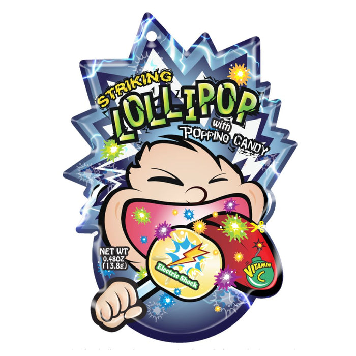 STRIKING ELECTRIC SHOCK LOLLIPOP WITH POPPING CANDY 13.8G