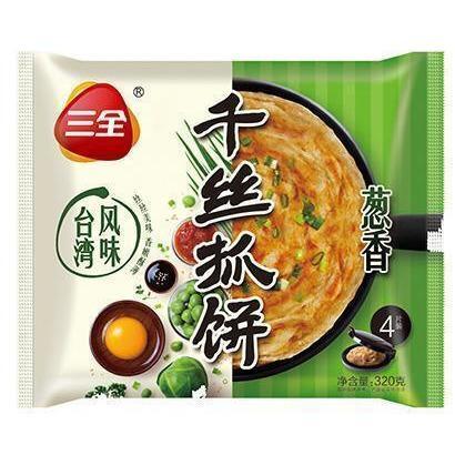 SANQUAN SPRING ONION FLAVOUR PANCAKE 320G 三全蔥香千絲抓餅