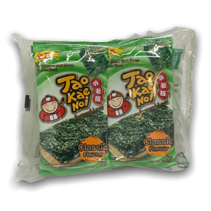 TAO KAE NOI CLASSIC FLAVOUR SEASONED SEAWEED LAVER - 8X2G