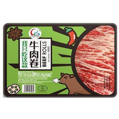 KINDA HAND BEEF ROLLED SLICES 400G 金达火锅牛肉卷