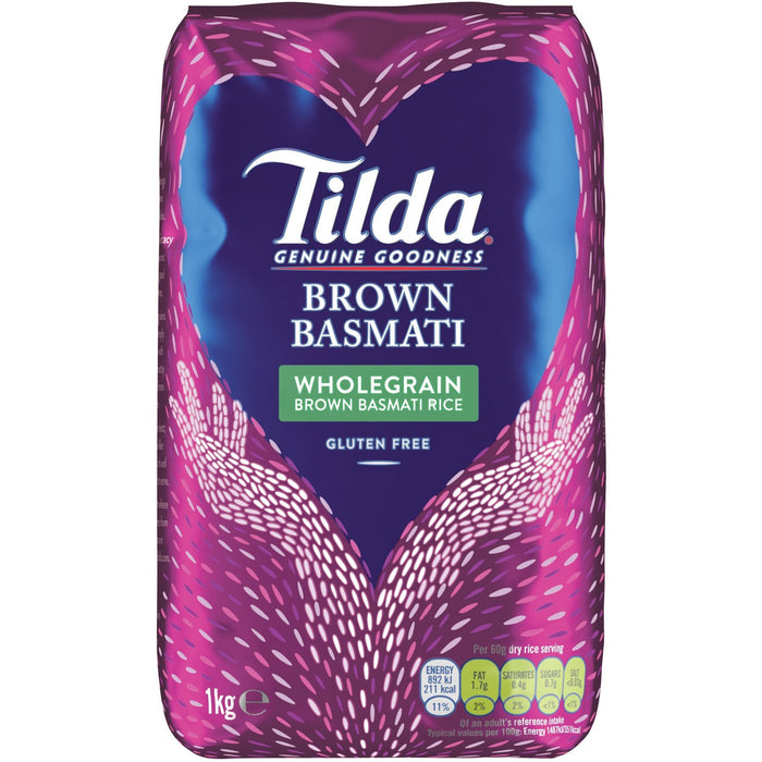 TILDA WHOLEGRAIN BROWN BASMATI RICE 1KG