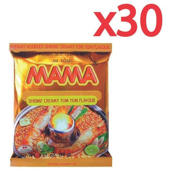 MAMA CREAMY SHRIMP TOM YUM FLAVOUR NOODLE 55G, Case of 30