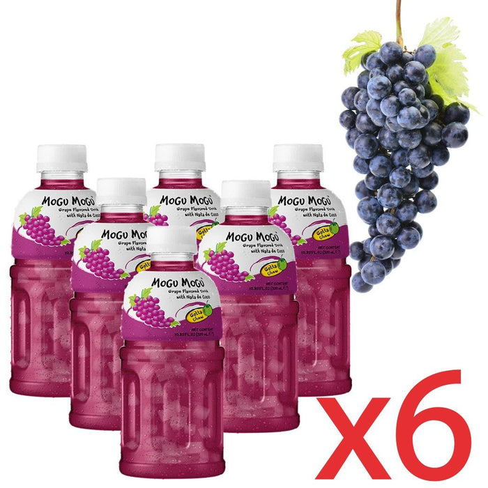 MOGU MOGU GRAPE FLAVOUR NATA DE COCO DRINK 6 PACK