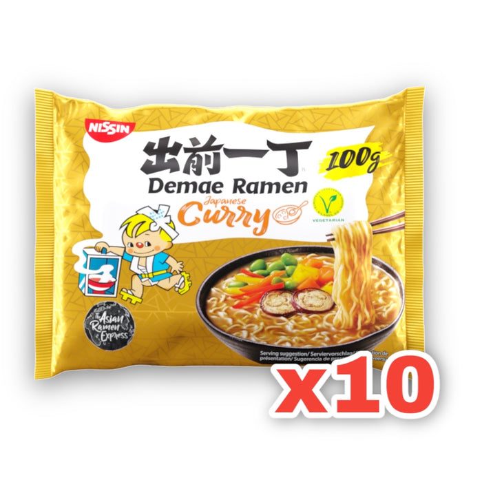 NISSIN DEMAE RAMEN JAPANESE CURRY, Case of 10
