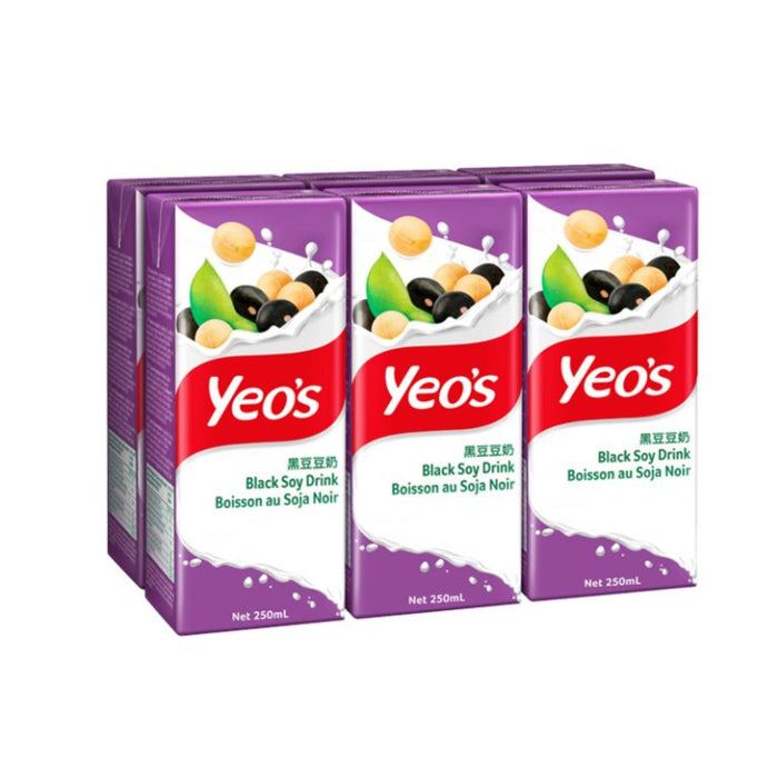 YEO'S BLACK SOY DRINK 250ML, PACK OF 6 (BBD 1/05/2025)