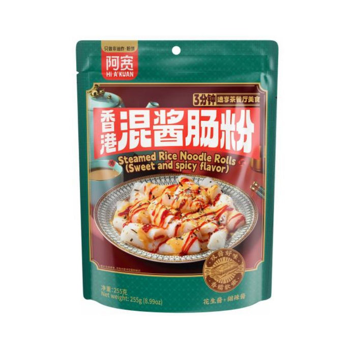 HI A'KUAN STEAMED RICE NOODLE ROLLS SWEET & SPICY FLAVOUR 255G