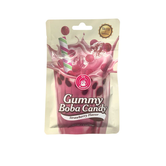 O'S BUBBLE STRAWBERRY GUMMY BOBA CANDY 50G