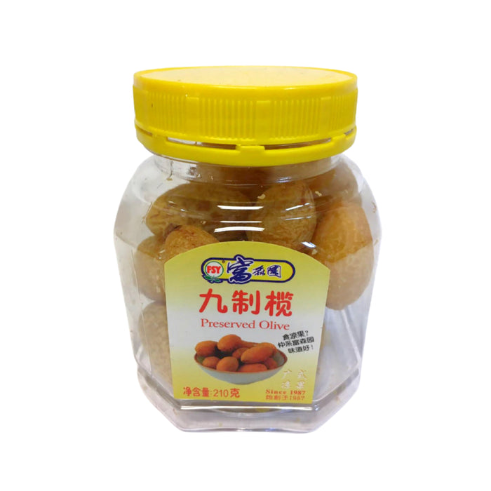 FSY PRESERVED OLIVE 210G 富森園九製榄(八角方瓶)