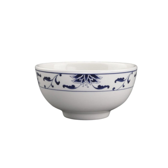 蓝莲花纹浮雕饭碗 11.5CM