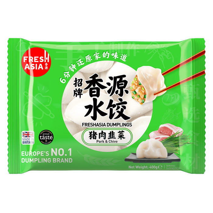 FRESH ASIA PORK & CHIVE DUMPLINGS 400G 香源猪肉韭菜水饺