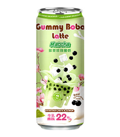 O'S BUBBLE MATCHA GUMMY BOBA LATTE - 470ML