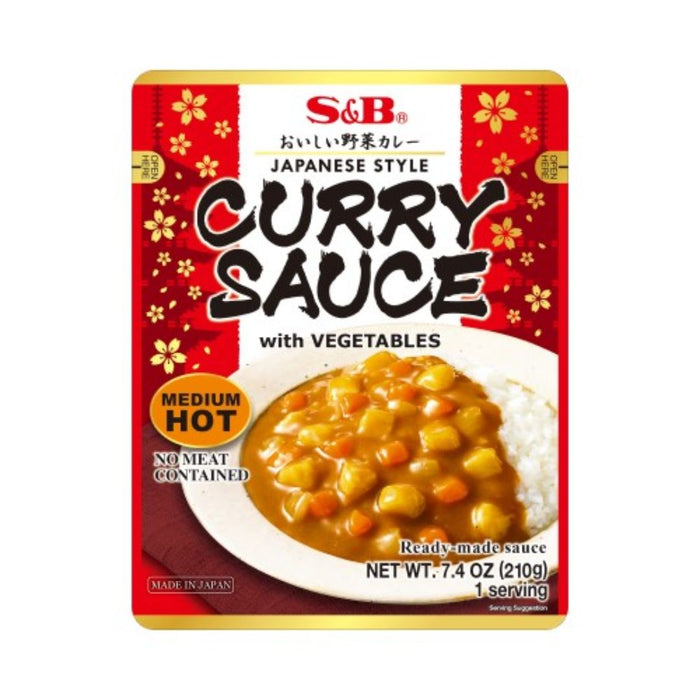 S&B JAPANESE CURRY SAUCE WITH VEGETABLES 210G (MEDIUM HOT)