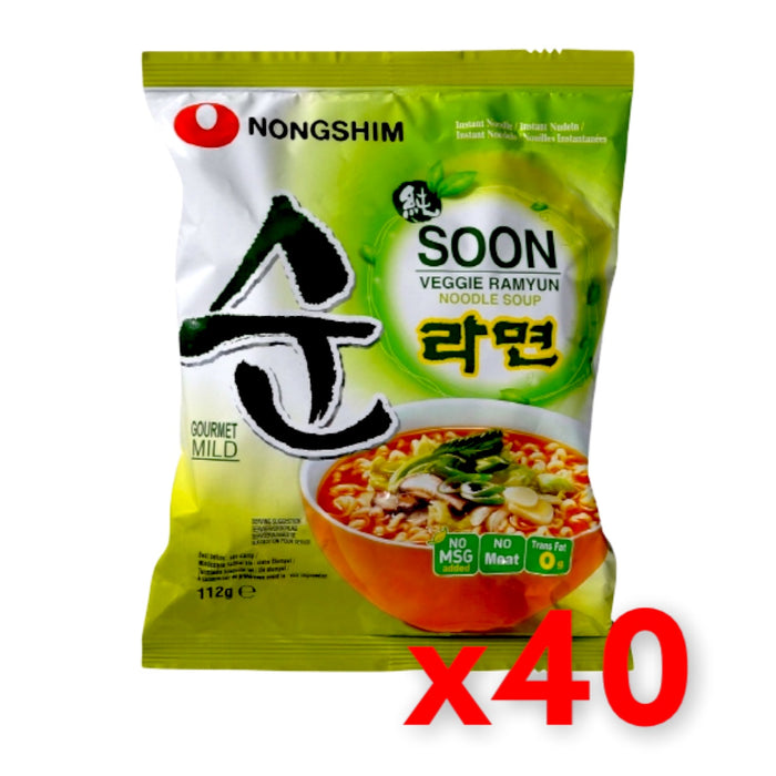 NONGSHIM SOON VEGGIE INSTANT NOODLE 112G, CASE OF 40 (MAX 3 PER CUSTOMER)