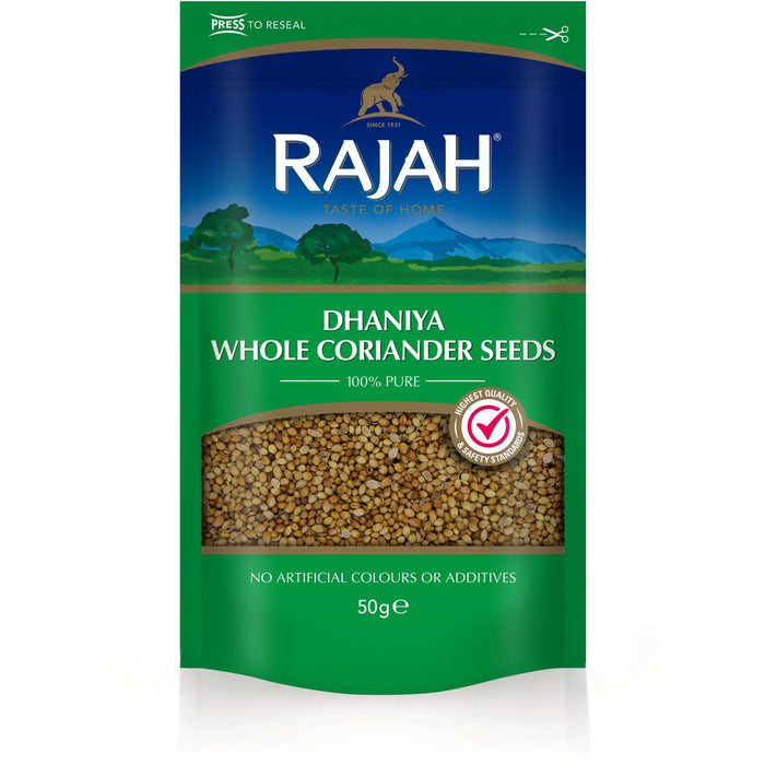 RAJAH DHANIYA WHOLE CORIANDER SEEDS 50G