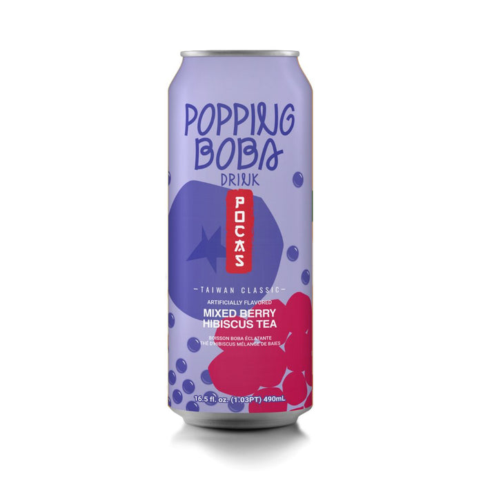 POCAS MIXED BERRY HIBISCUS TEA POPPING BOBA DRINK 490ML